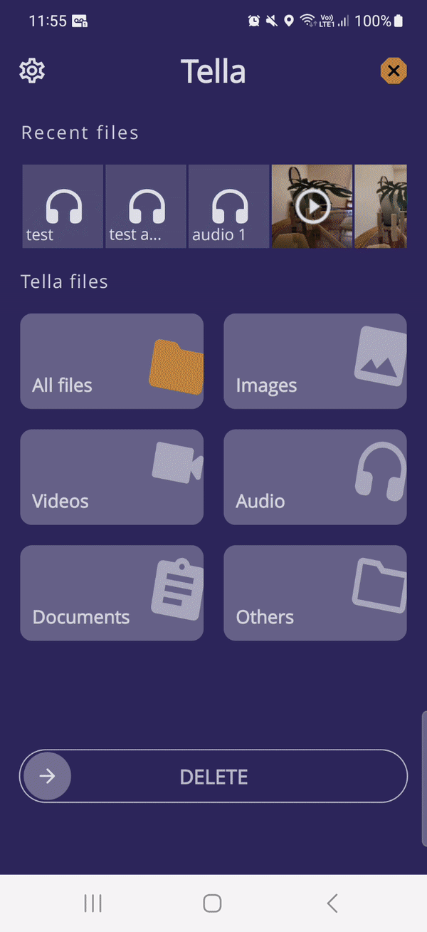 gif that shows how to organize your info in Tella