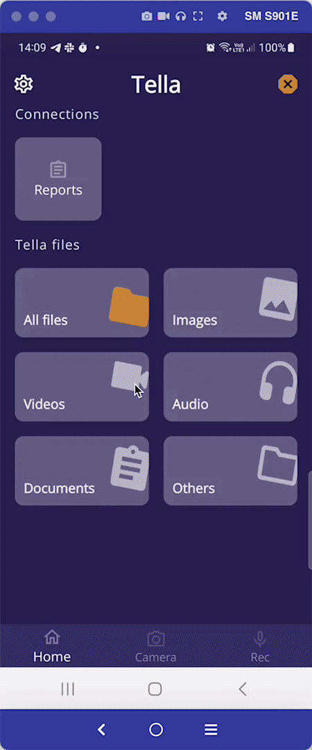 gif that shows how to import files in Tella